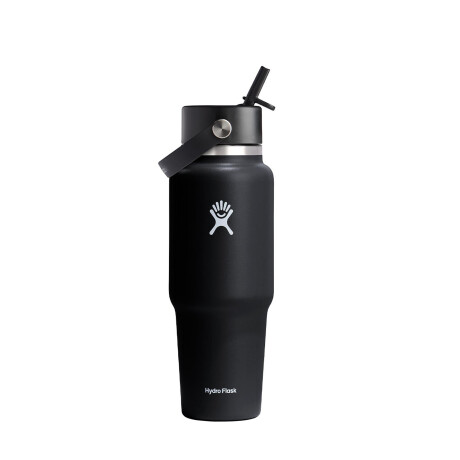 32 Oz Wide Flex Straw Travel Bottle Black