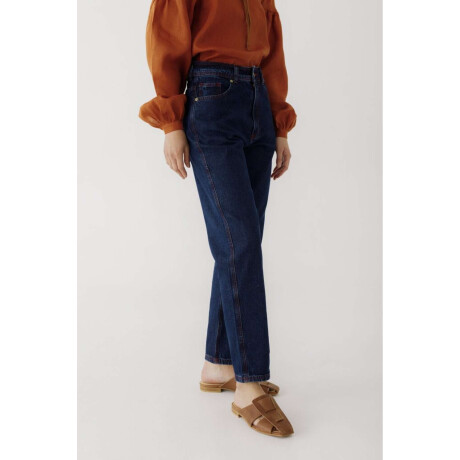 Jean Mom Fortun Azul Oscuro