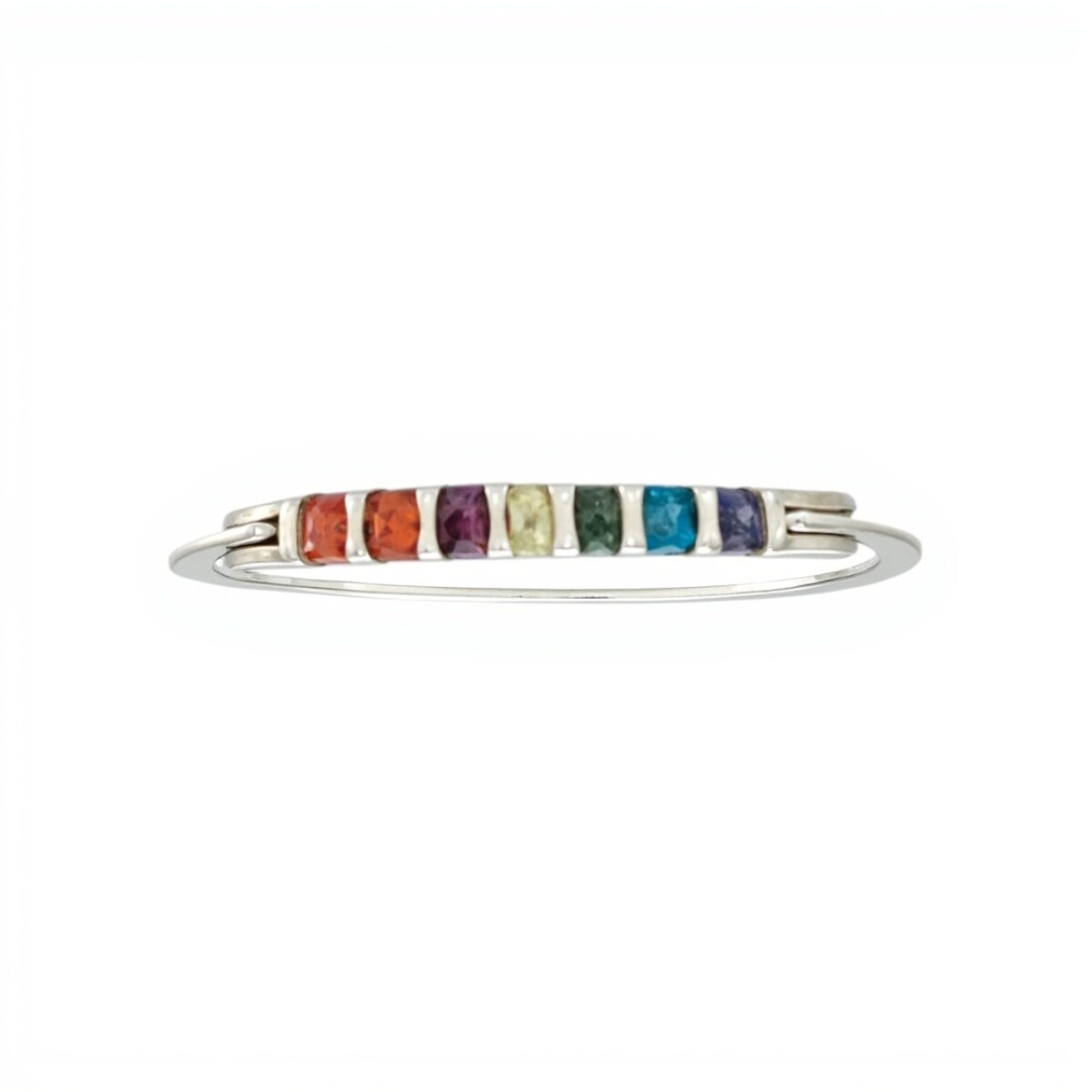 Brazalete 7 chakras -Plata 950-Resina multicolor-BR3013 - conpiedra 