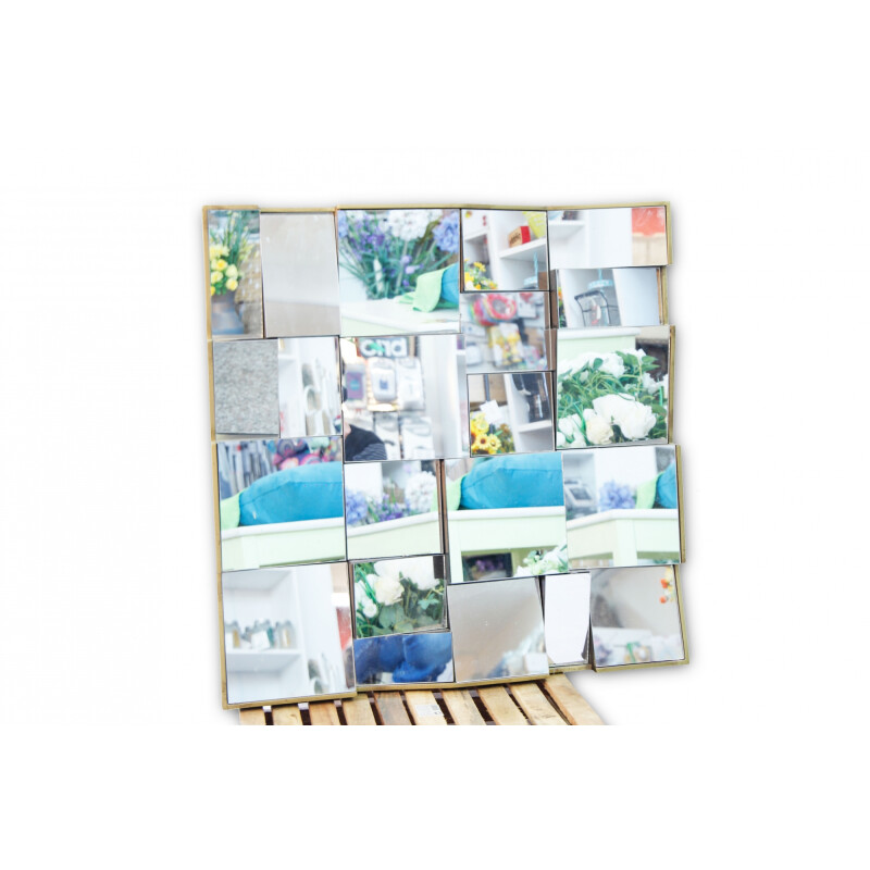 Espejo Decorativo de Pared Cuadrado Tipo Mosaico Moderno Espejo Decorativo de Pared Cuadrado Tipo Mosaico Moderno