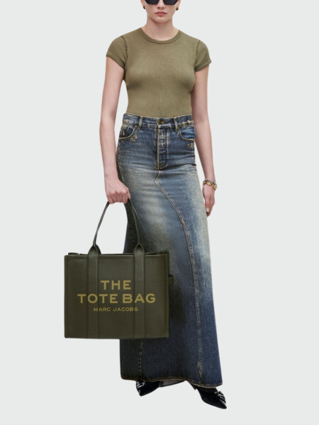 MARC JACOBS - THE LEATHER LARGE TOTE BAG Verde
