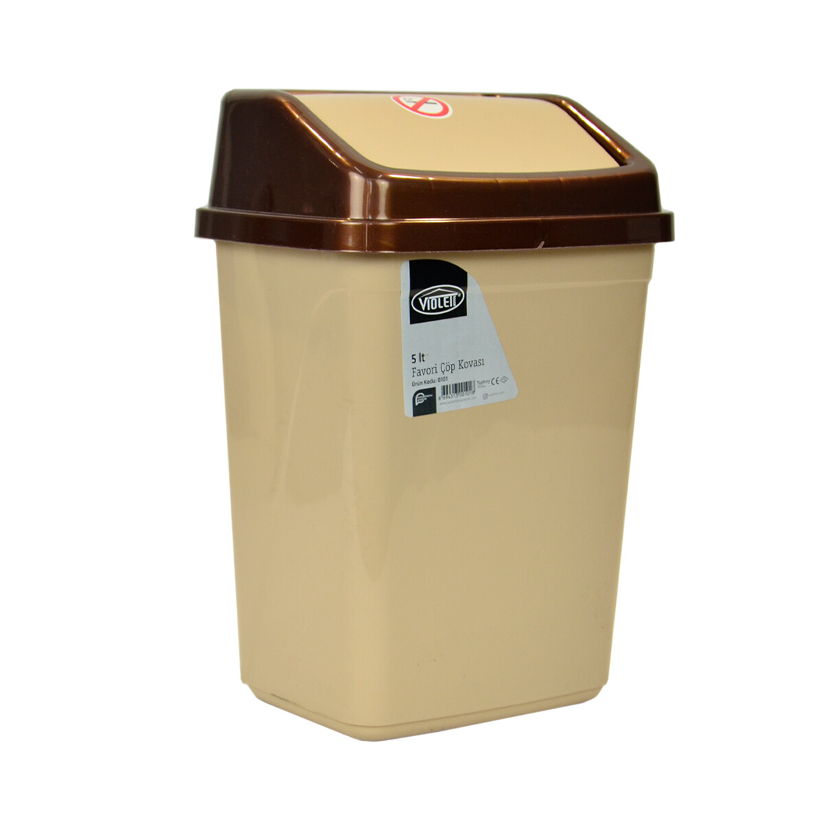 Tarro de residuos 5L con tapa vaivén - BEIGE 