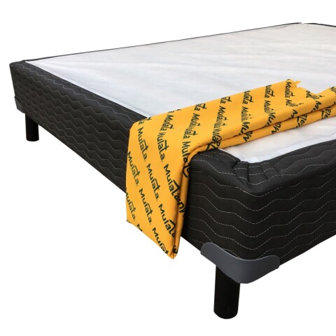 DOS PLAZAS - Base Sommier Color Negro 140x190x34 2 Plazas patas de madera DOS PLAZAS - Base Sommier Color Negro 140x190x34 2 Plazas patas de madera