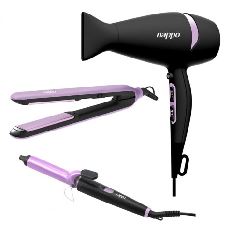 Combo Nappo 3 en 1: Secador + Planchita + Buclera NPK-177 Combo Nappo 3 en 1: Secador + Planchita + Buclera NPK-177