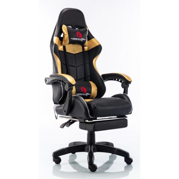 SILLA GAMER CON ALMOHADON MASAJEADOR - NEGRA/DORADA SILLA GAMER CON ALMOHADON MASAJEADOR - NEGRA/DORADA