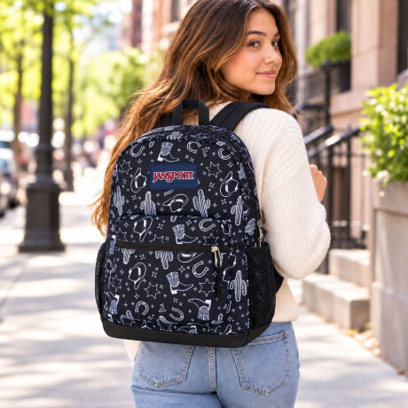 Mochila Escolar p/ Laptop Jansport Cross Town Plus Original Black Black White
