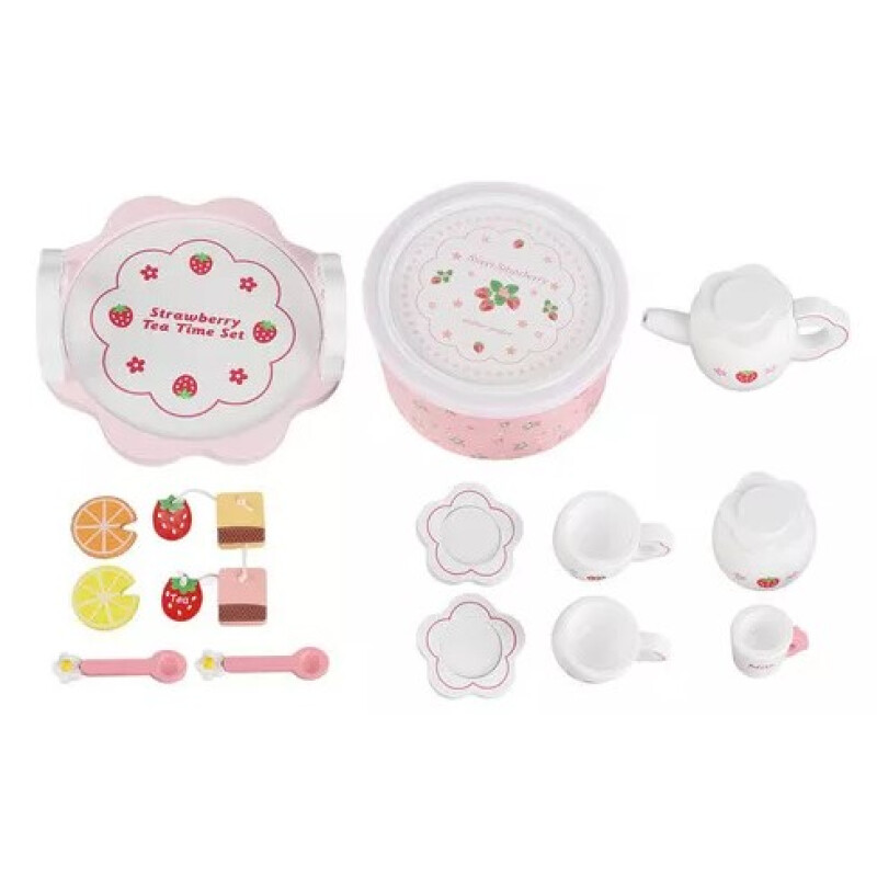 Set de Té en madera con cajita Rosa Set De Té En Madera Con Cajita Rosa