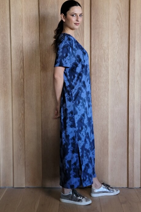Vestido hibisco Print Azul