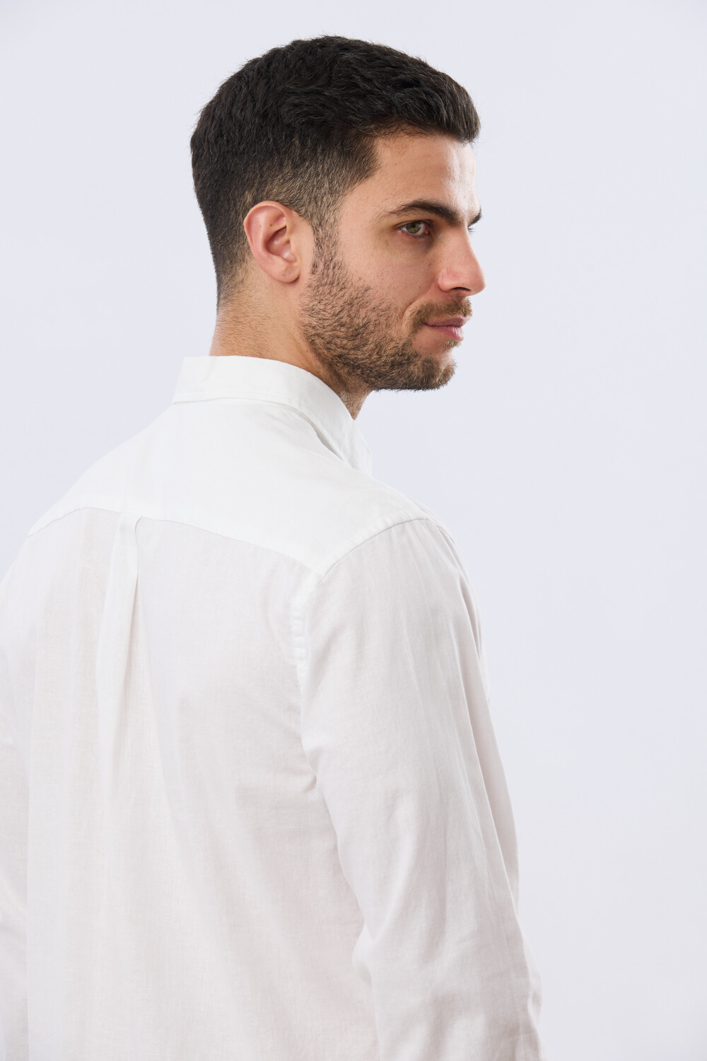 CAMISA LISA DE LINO Blanco