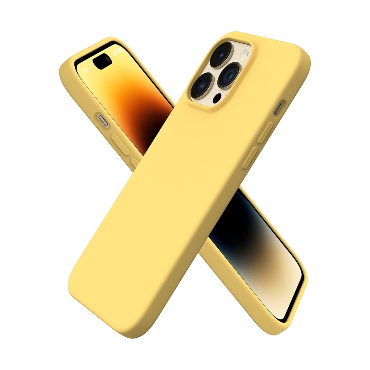 FUNDA CASE DE SILICONA PARA IPHONE 14 PRO MAX Amarillo