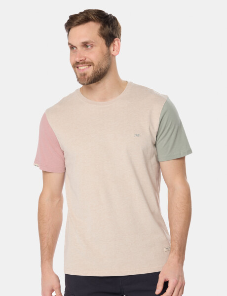 REMERA LISA COMBINADA Beige