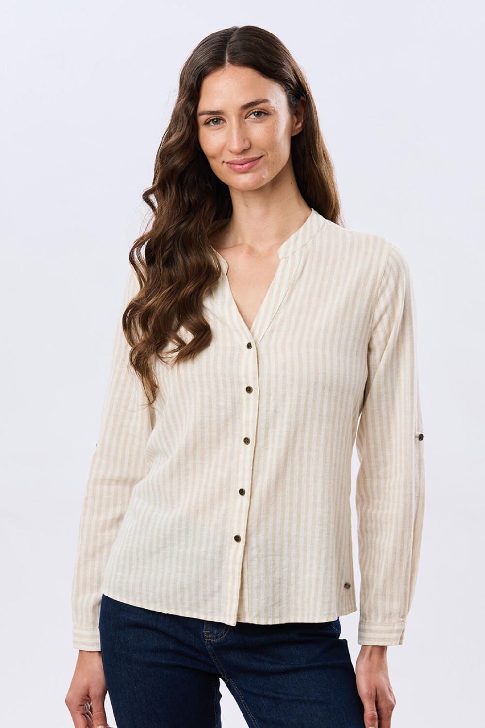 CAMISA DE LINO CUELLO MAO Arena