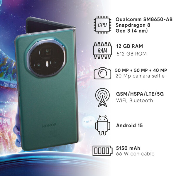 Honor Magic V3 12/512 Gb 5g CEL HONOR MAGIC V3 12/512 VERDE