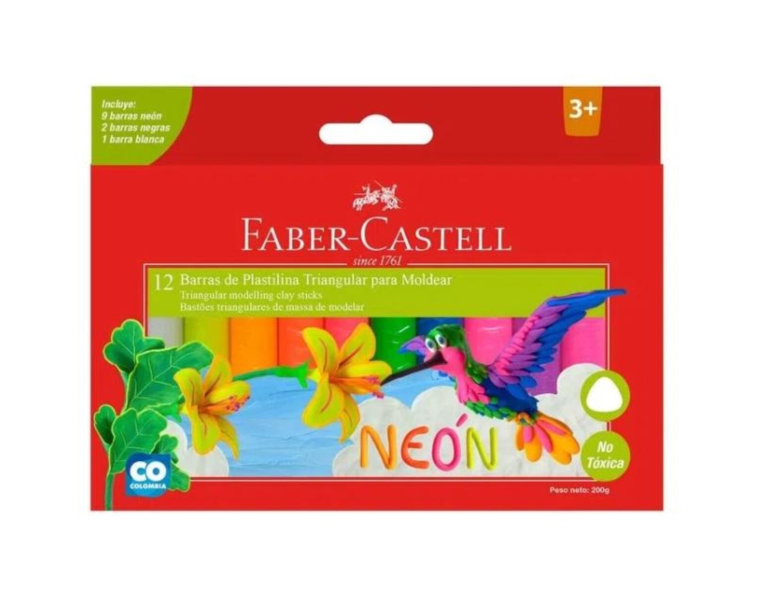 Plasticina Fluo x12 Faber-Castell 