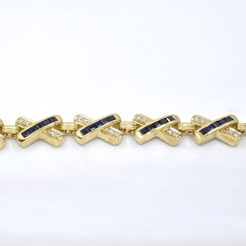 Collar En Oro 18K, Brillantes Y Zafiros Collar En Oro 18K, Brillantes Y Zafiros