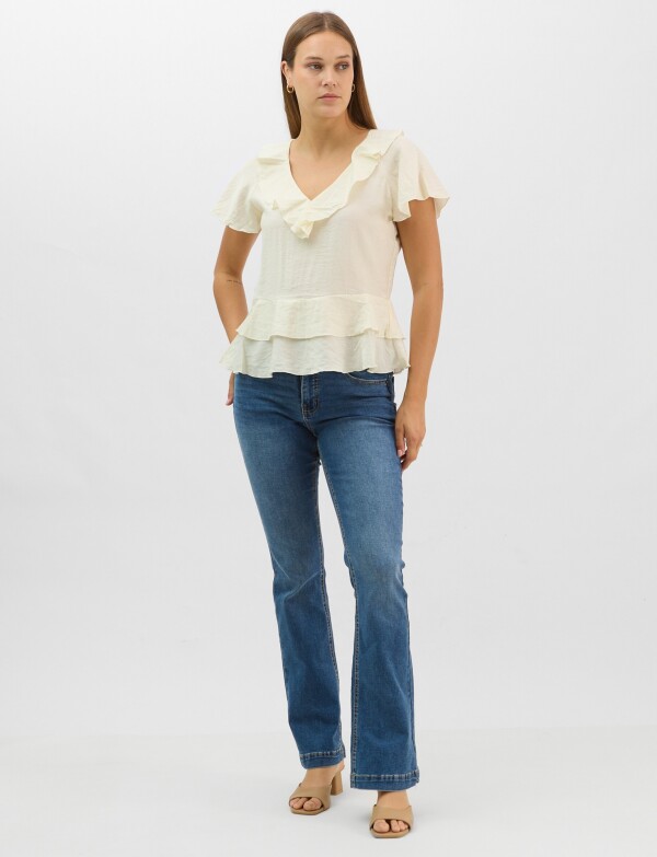 Blusa Satén Péplum CRUDO