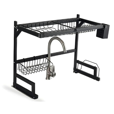 Escurridor de Platos Acero Inox Sobre Fregadero 65x31.5x52cm Negro