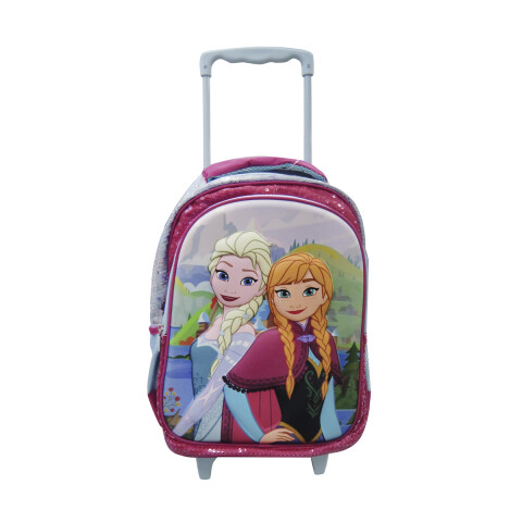 Mochila Infantil 3D Frozen con Carro Tafeta Grande 40 x 30 cm VIOLETA