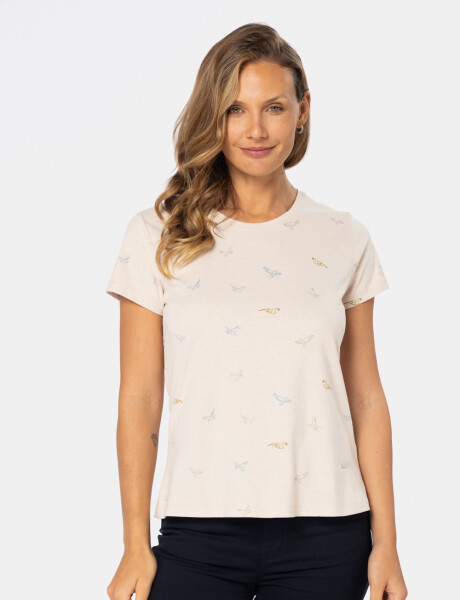 REMERA ESTAMPADA Beige