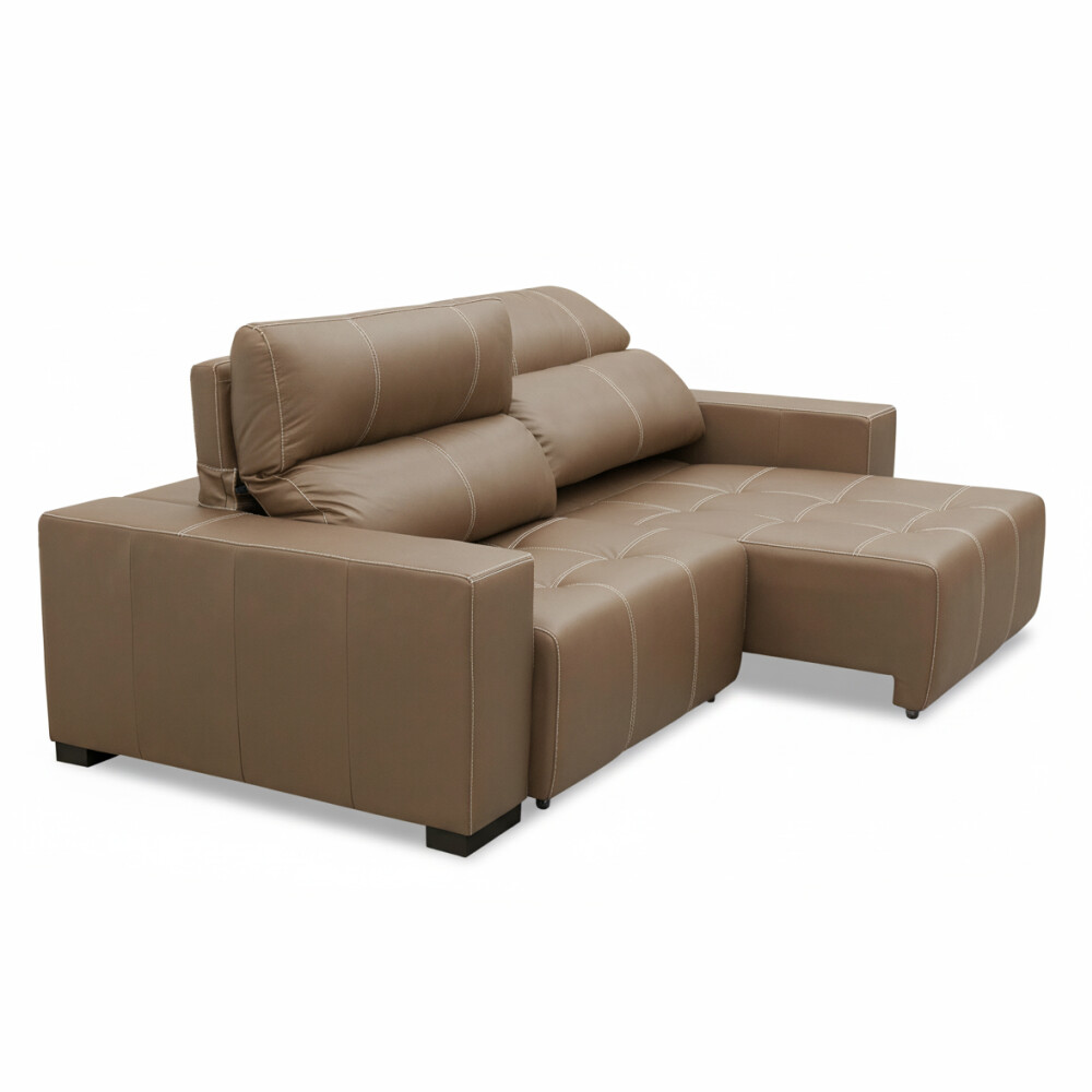 Sillón cama Madrid - 4 Cuerpos 100% Cuero Mushroom