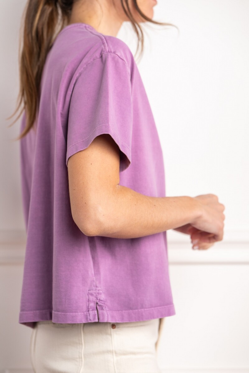 Remera Manga Corta Lavada Lavanda