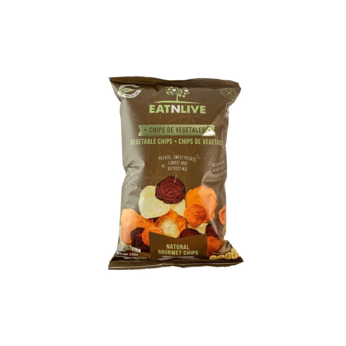 Eatnlive Chips De Vegetales Con Sal 40g 
