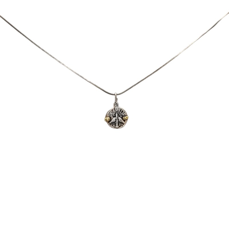 Dije Espíritu Santo plata quemada -Plata y oro- Sin piedra- CP5029 sinpiedra