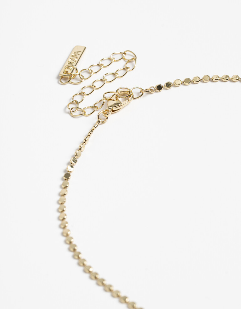 Bijouterie Set Set Aros Chapones Y Collar - Dorado