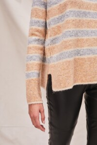 Sweater Rayado Beige Melange