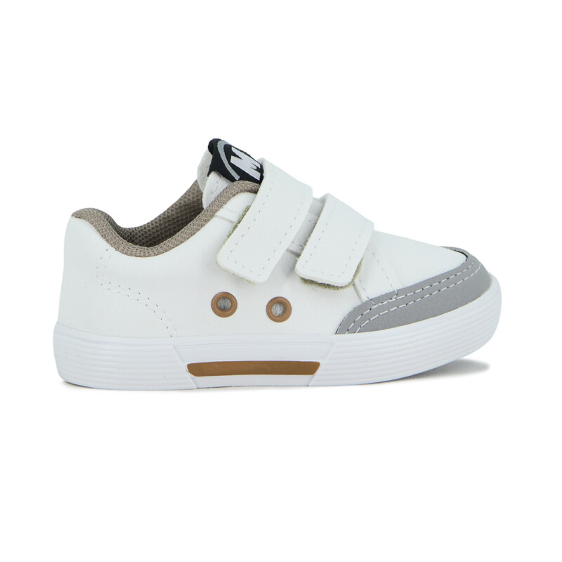 Molekinho Zapato Casual Infantil Napa Floter Rustico Neo Blanco-gris