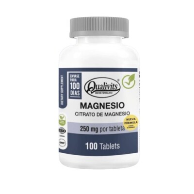 Citrato De Magnesio Qualivits 250 Mg. 100 Tabletas Citrato De Magnesio Qualivits 250 Mg. 100 Tabletas