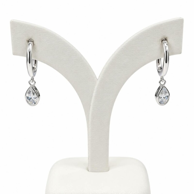 Caravanas aros con zirconia gota pendiente Caravanas aros con zirconia gota pendiente