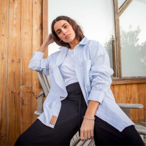 CAMISA PALMA S-L CELESTE