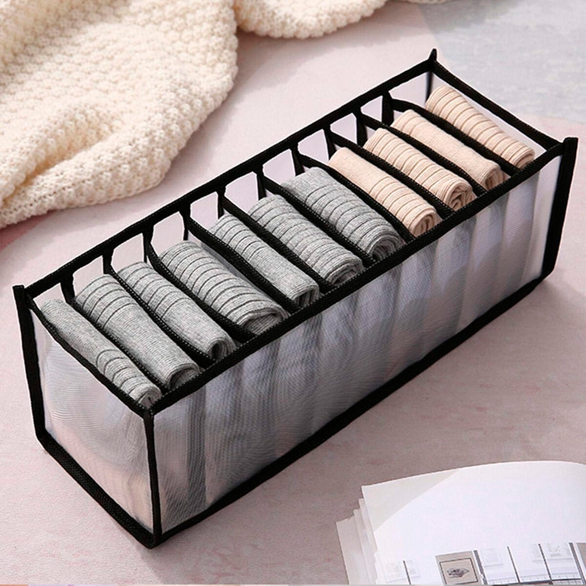 Oganizador de cajón 7 divisiones - NEGRO 