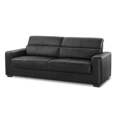Sofa 3 Cuerpos Cuero Sublime Negro Sofa 3 Cuerpos Cuero Sublime Negro