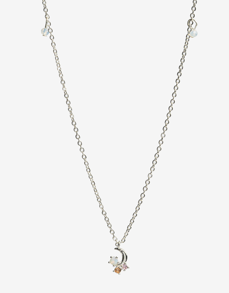 Collar Con Dije Cubic Bañado En Plata 