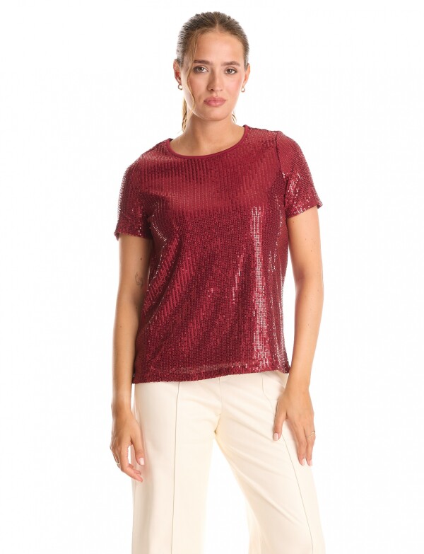 Blusa Noche Lentejue BORDEAUX