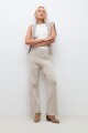 Pantalón tejido beige melange