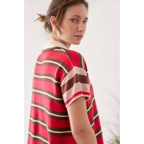 Vestido Sun Rojo Y Chocolate