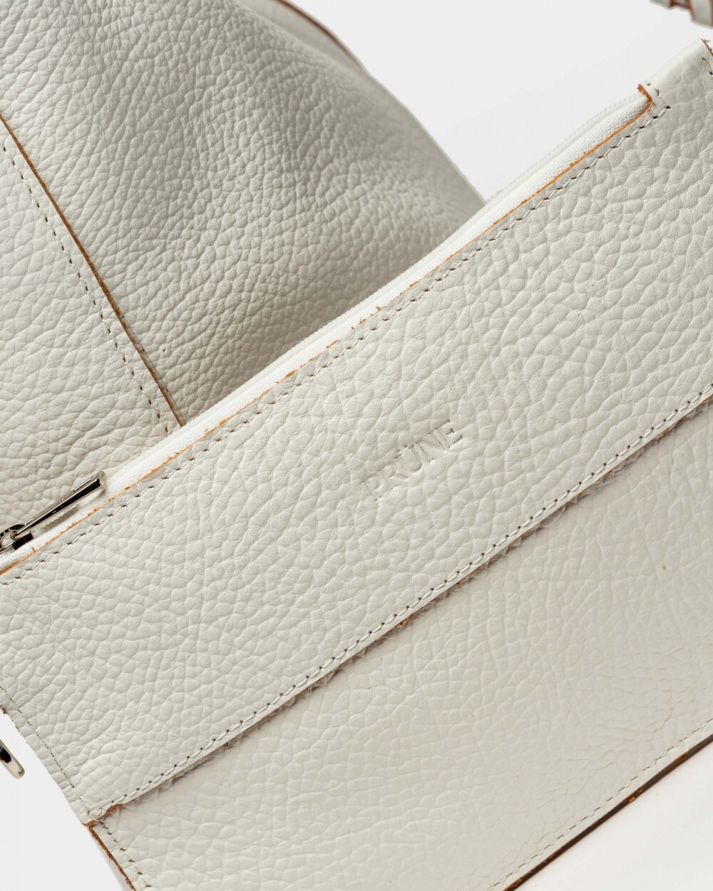 Shopper The Braided en cuero graneado Blanco