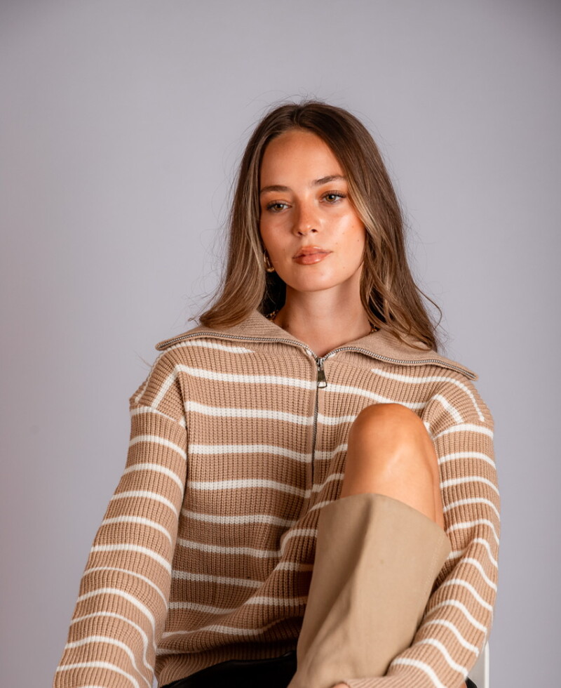 Buzo Rayas beige