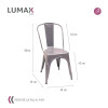 Pack 6 Sillas Tolix Lumax Varios Colores Living Comedor Gris