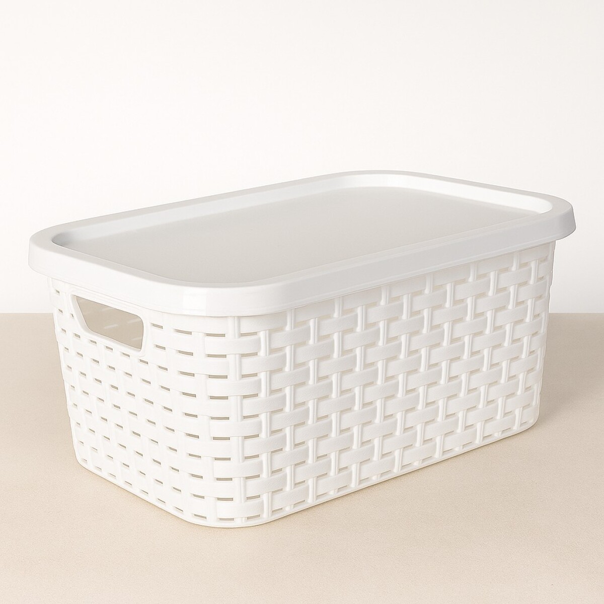 CAJA ORGANIZADORA SIMIL RATTAN 7 LITROS BLANCO - Blanco 