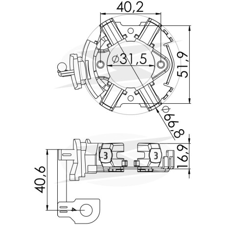 PORTA CARBONES VOLKSWAGEN SIST.BOSCH VW PASSAT POLO TOURAN 4,6X12X11.2MM UNIFAP PORTA CARBONES VOLKSWAGEN SIST.BOSCH VW PASSAT POLO TOURAN 4,6X12X11.2MM UNIFAP