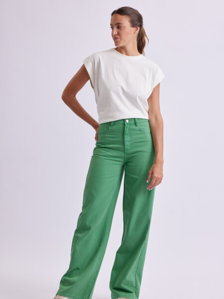 Pantalón de jean wide leg Verde