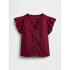 V-FLUTTER SLV EYELET YOKE TOP RED DELICIOUS