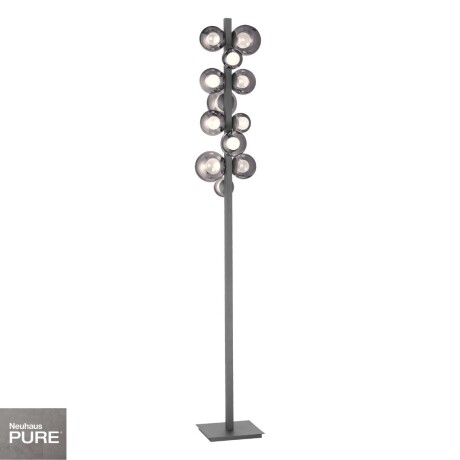 Lampara de pie Esferas vidrio ahumado 29W -160cm dimerizable, 3 colores de luz Lampara de pie Esferas vidrio ahumado 29W -160cm dimerizable, 3 colores de luz