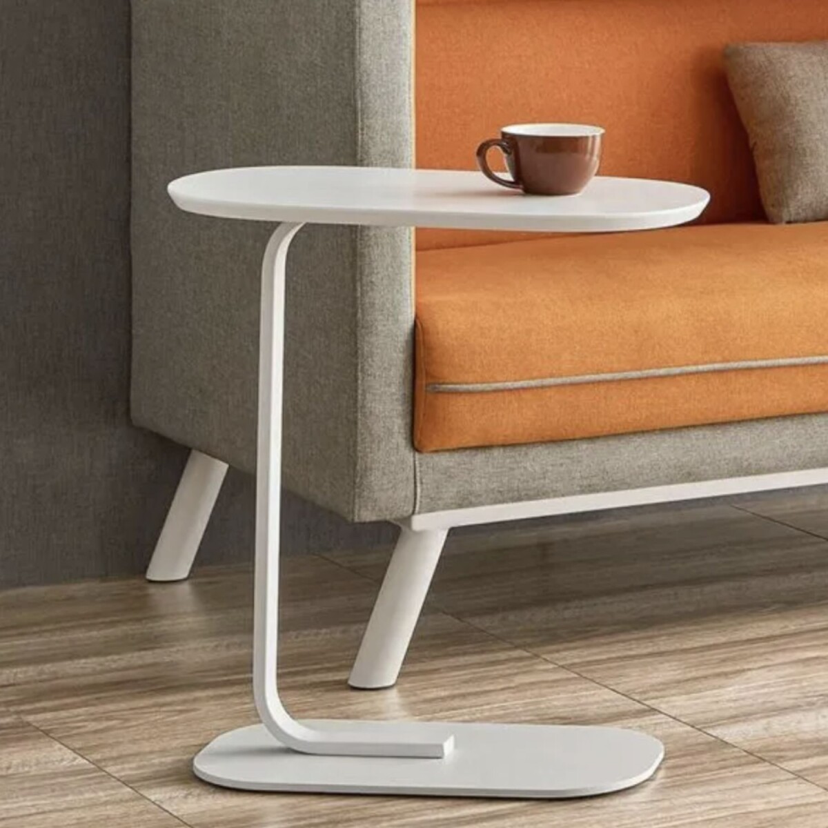 Mesa de Arrime Auxiliar Madera y Metal - 45x28x60cm - blanco 