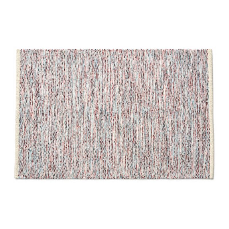 Alfombra con flecos 69x114cm ROJO CELESTE NEGRO