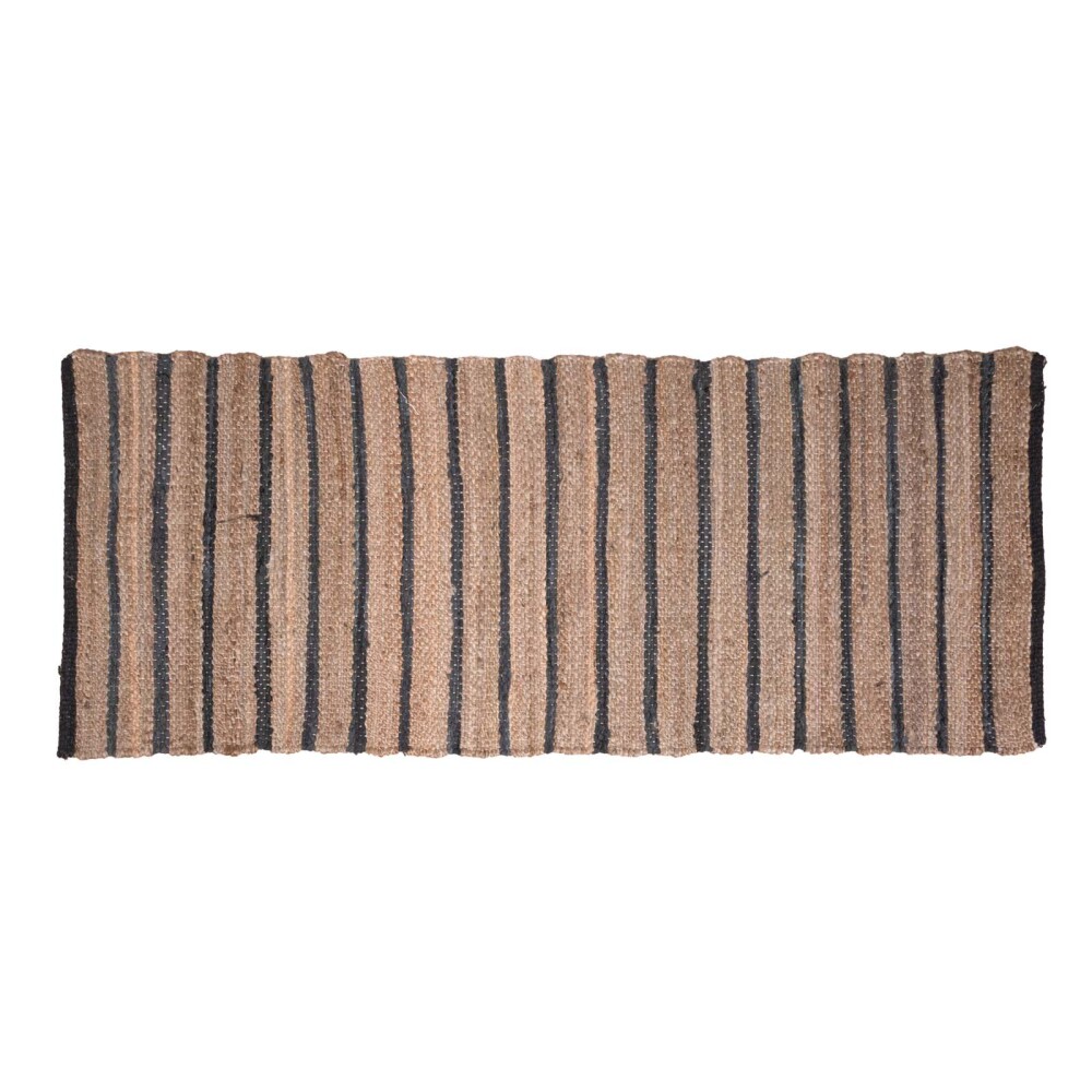 ALFOMBRA RAYAS YUTE-Y-ALGODON NATURAL-BEIGE HEMMING